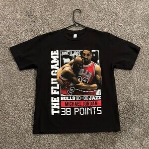 Black Graphic T-Shirt with Michael Jordan Print